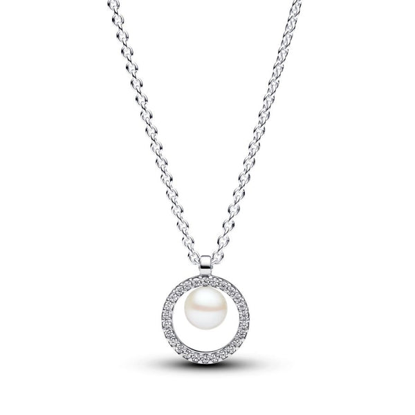 393165C01 Halskette Süßwasserzuchtperle Zirkonia Silber