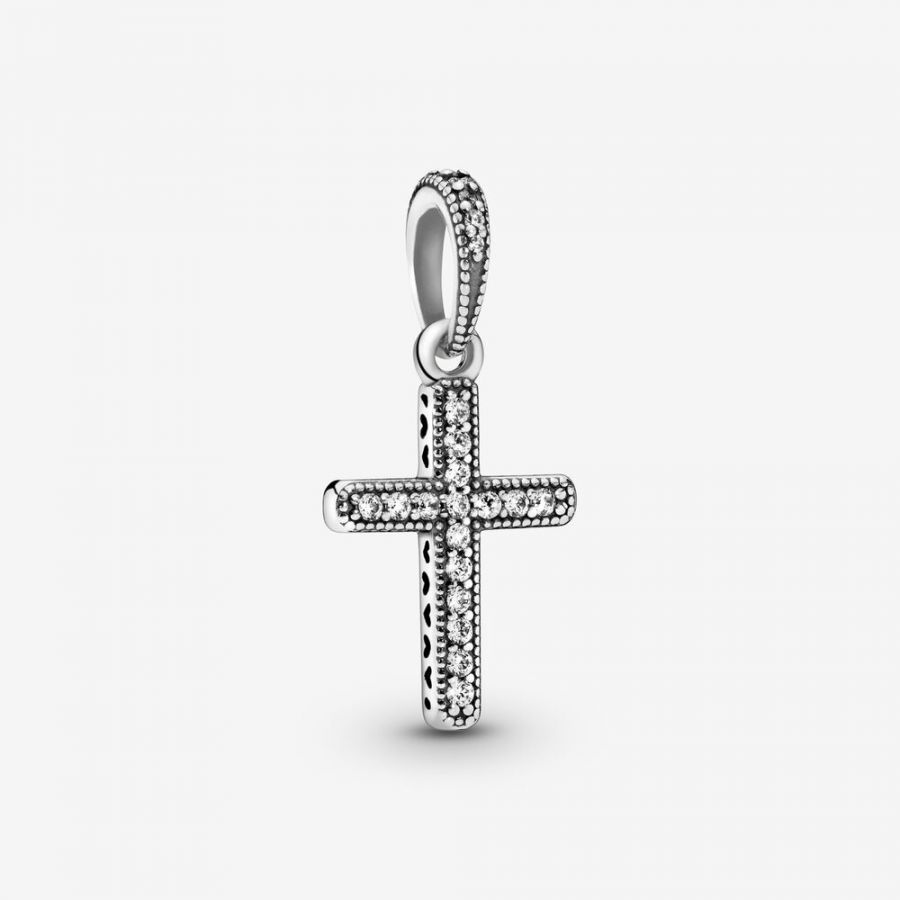 Ketten-Anhänger Funkelndes Kreuz Zirkonia Sterling-Silber Zweitbild