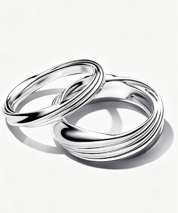 Verdrehter Doppelring Sterling-Silber