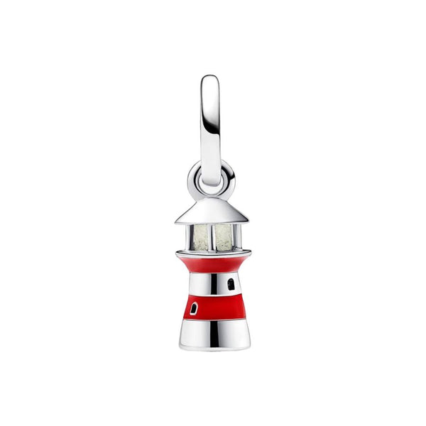 Charm-Anhänger Fluoreszierender Leuchtturm Silber