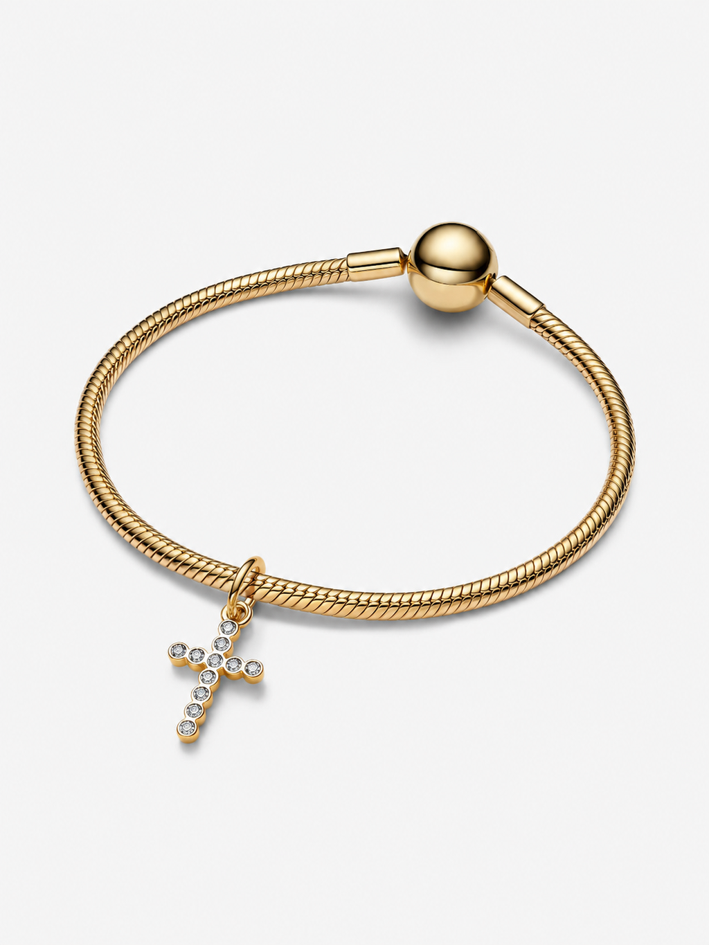 Kreuz Charm-Anhänger 14 Karat Vergoldung