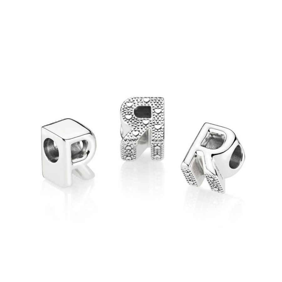 Charm Buchstabe Letter R Silber Zweitbild