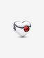 Gravierbares Roter Stein Herz-Charm Sterling-Silber