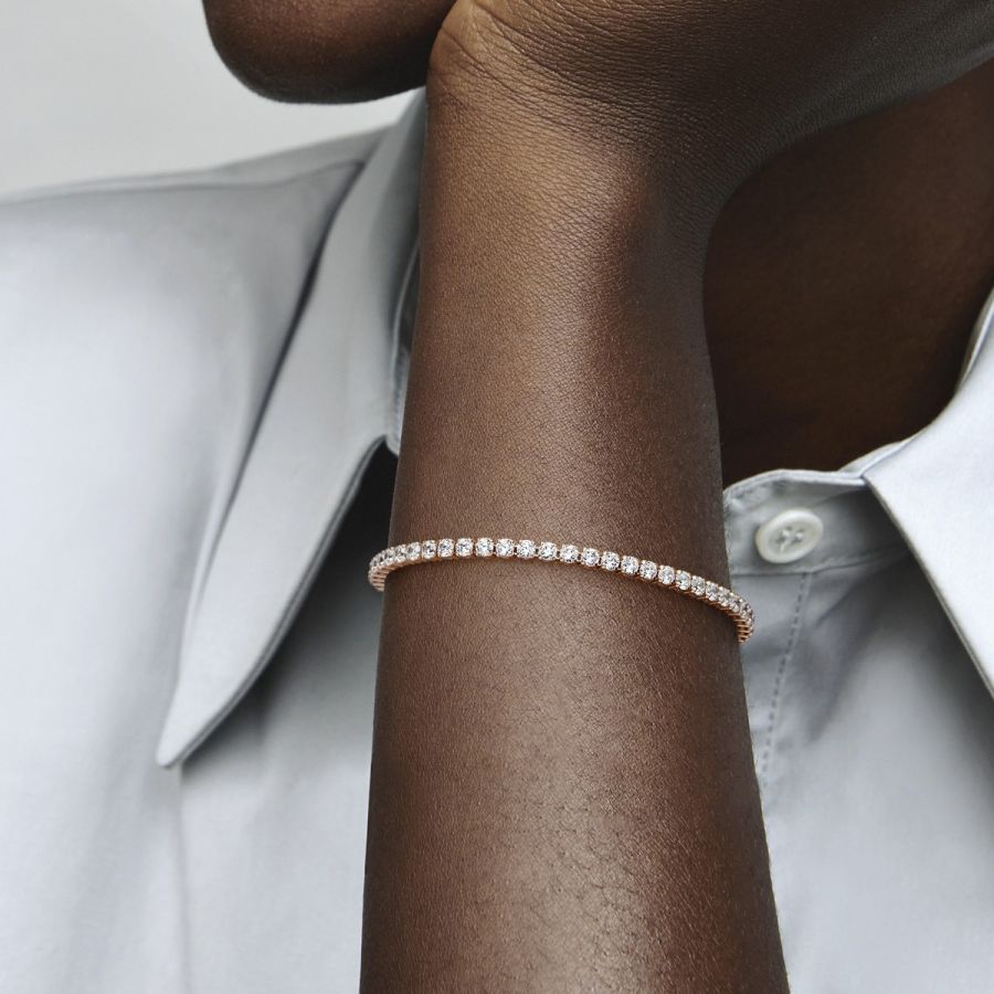 Tennisarmband Funkelnd Rosé Vergoldet