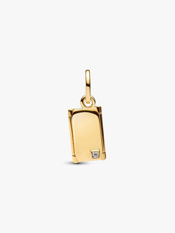 Gravierbares & Zu öffnendes Kuvert Charm-Anhänger 14 Karat Vergoldung