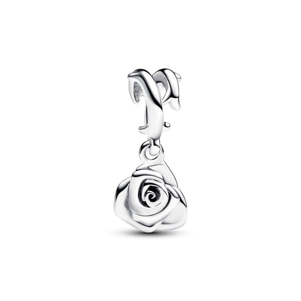 Charm-Anhänger Moments Blühende Rose Sterling-Silber