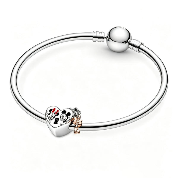 Charm Micky Maus & Minnie Maus Vorhängeschloss Silber