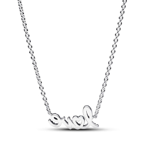 393076C01 Collier-Halskette Funkelndes Handgeschriebenes Love Silber