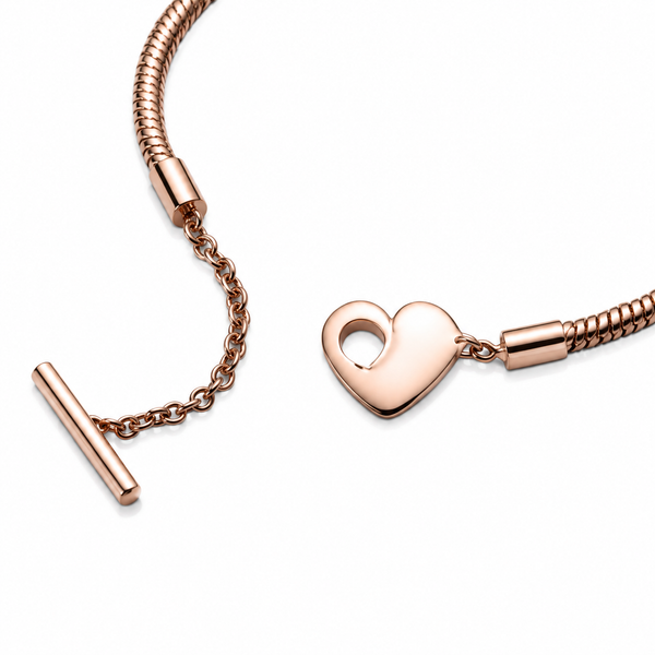 Armband Moments Herz T-Verschluss 14k Rosé Vergoldet