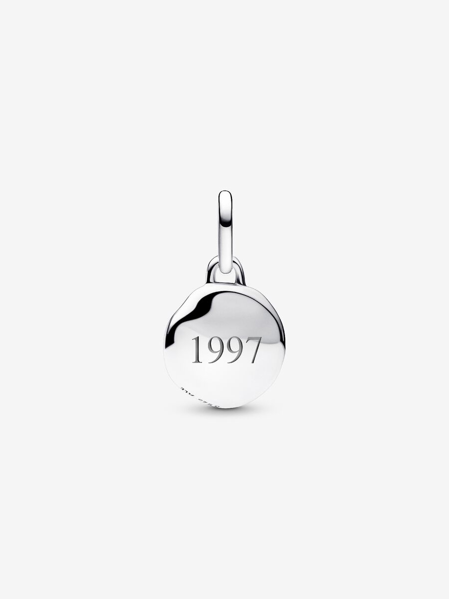 Gravierbares Mini-Medaillon-Charm Sterling-Silber Zweitbild