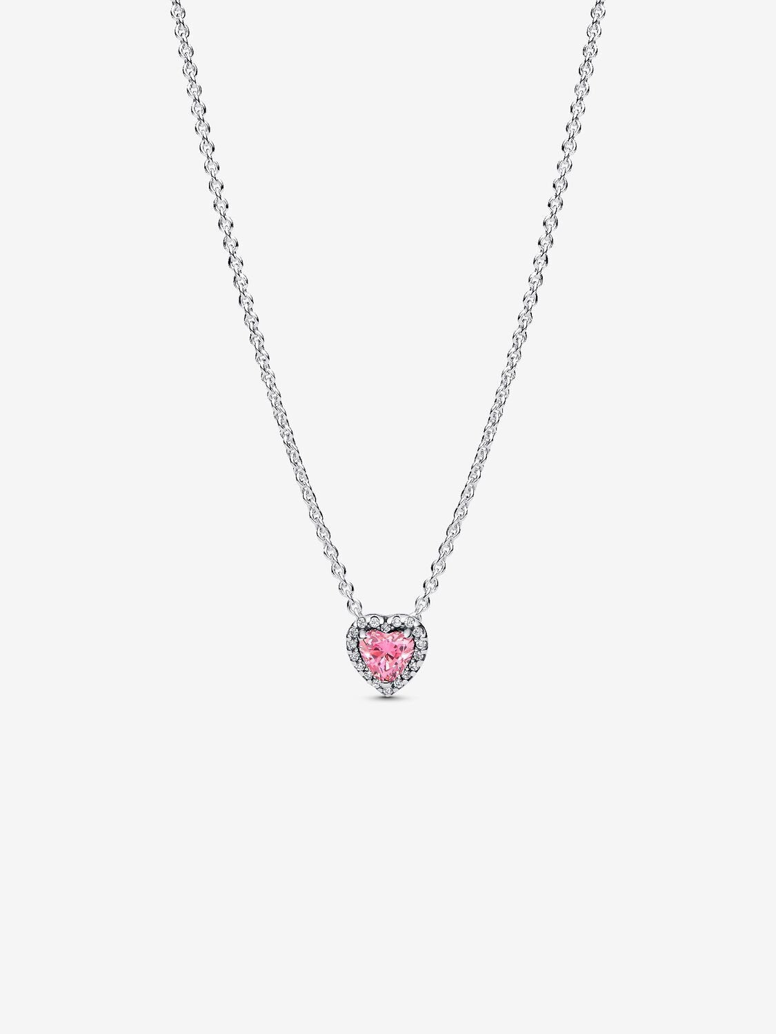 Rosafarbenes Erhabenes Herz Halskette Hauptbild