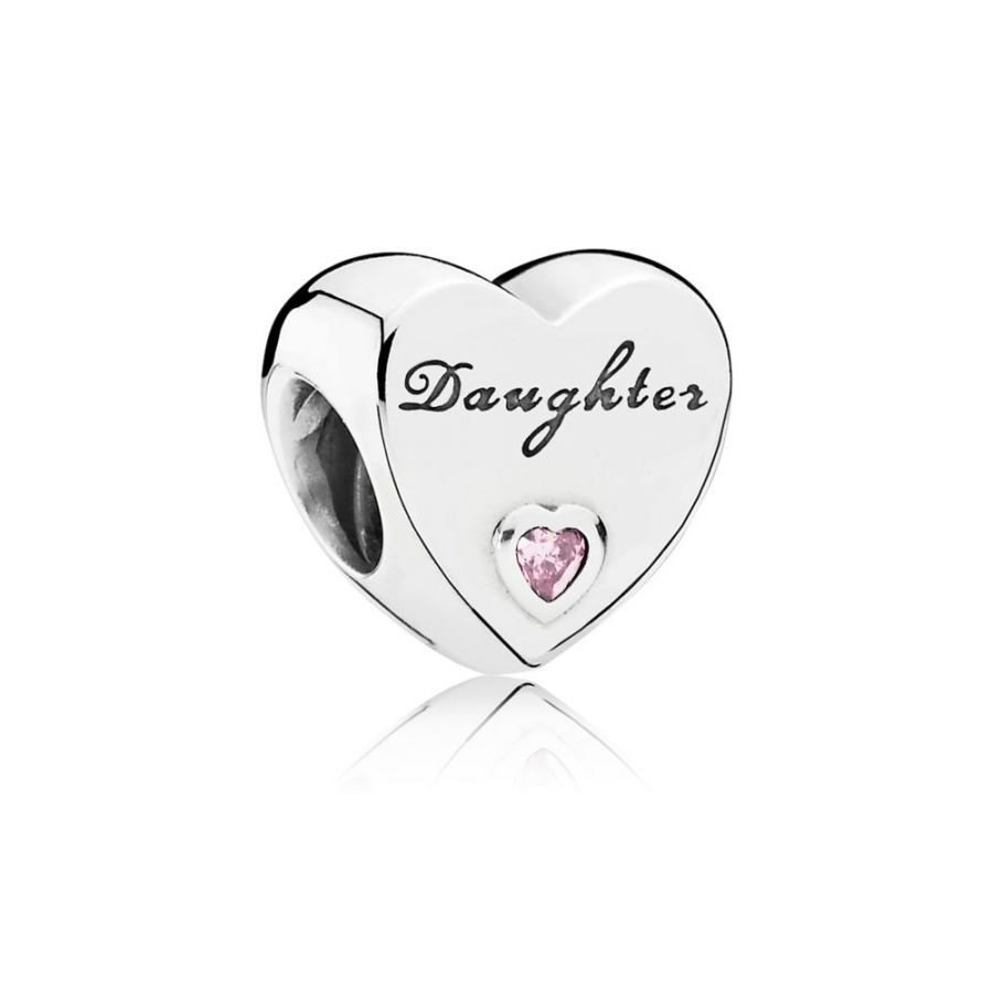 Charm Daughter Herz Tochterliebe Silber Rosa Hauptbild