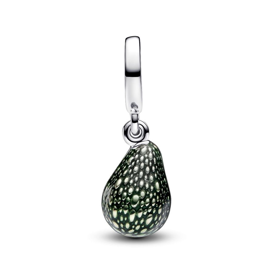 Charm-Anhänger Avocado Grün Sterling-Silber Vergoldet