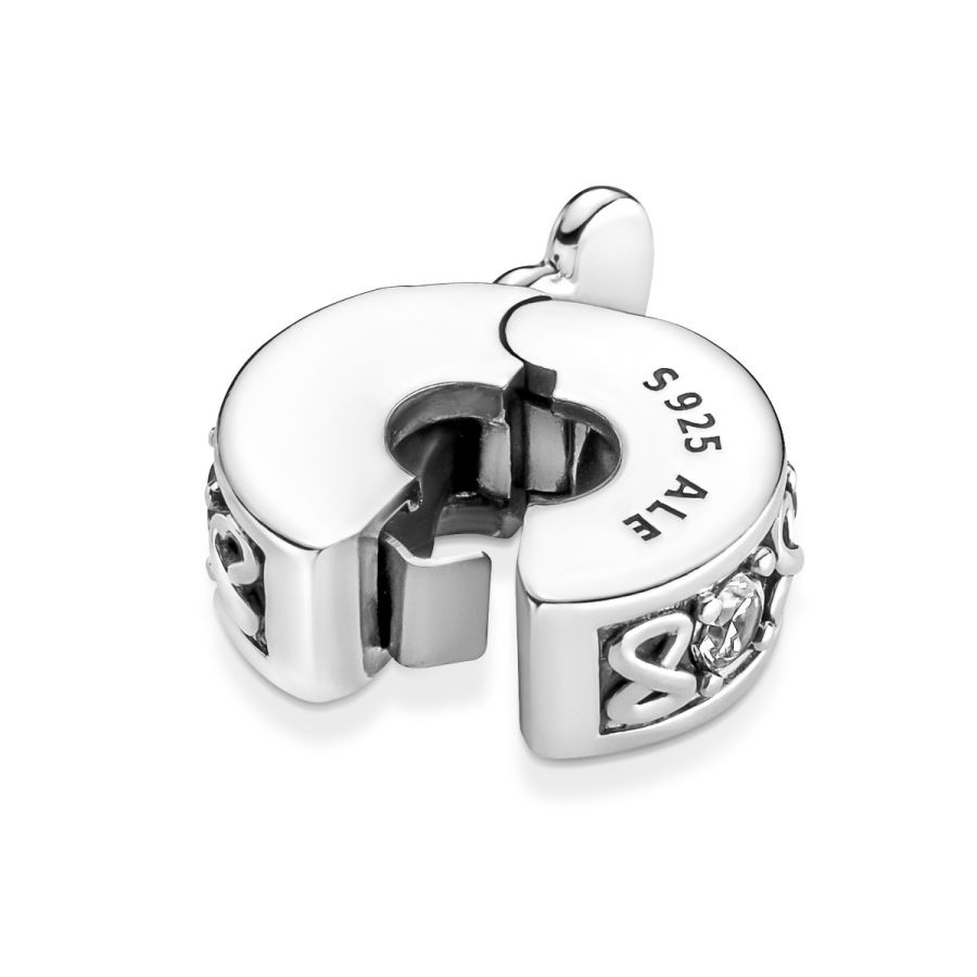 Clip-Charm Familie Für Immer Pavé Zirkonia Sterling-Silber