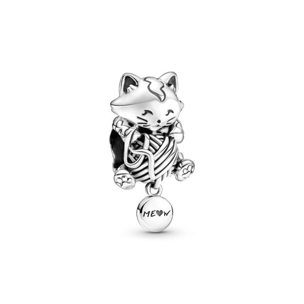 Charm Kätzchen und Garnknäuel  Sterling-Silber