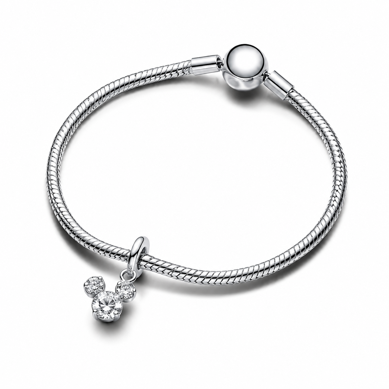Charm-Anhänger Micky Maus Funkelnder Kopf Silhouette