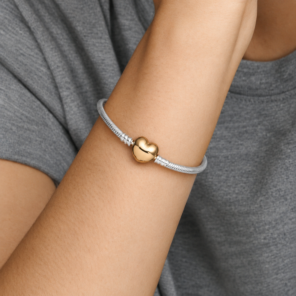Armband Moments Herz-Verschluss Silber
