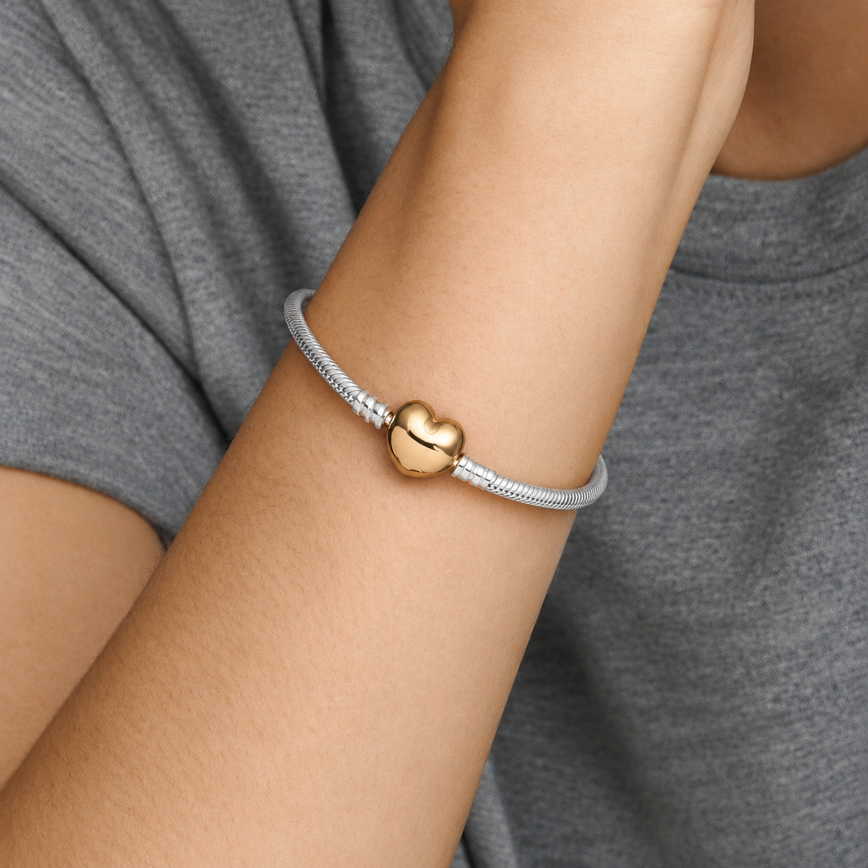 Armband Moments Herz-Verschluss Silber