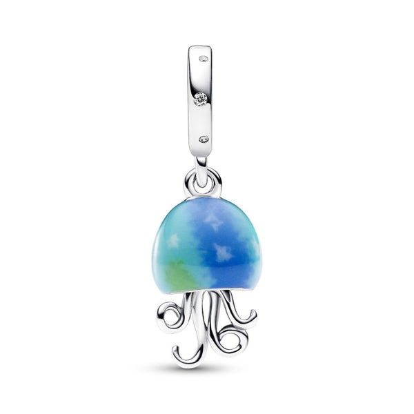 Charm-Anhänger Farbwechselnde Qualle Sterling-Silber