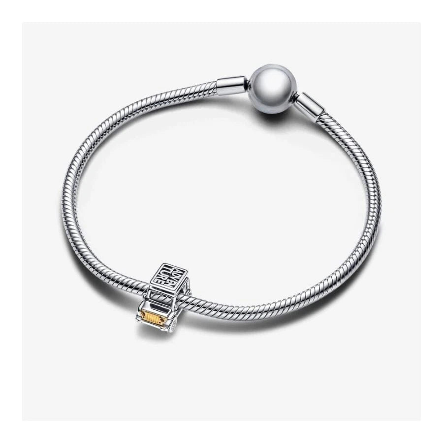 Charm Abenteuerauto Silber Vergoldet