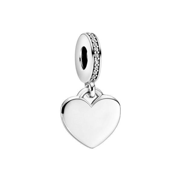 Charm-Anhänger Gravierbar Herz Sterling-Silber