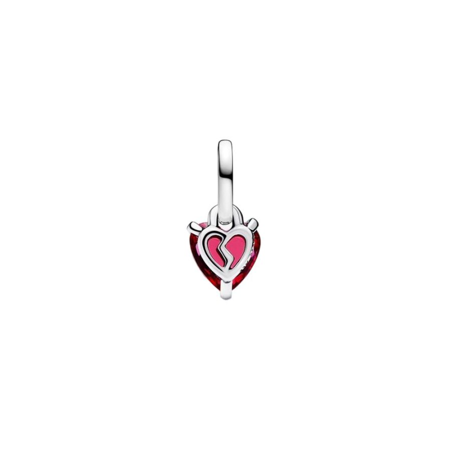 Mini-Charm-Anhänger Gebrochenes Herz Rot Sterling-Silber Zweitbild