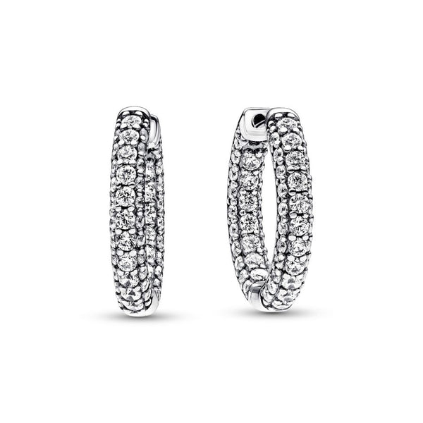 Ohrringe Creolen Timeless Einreihige Pavé Zirkonia Silber