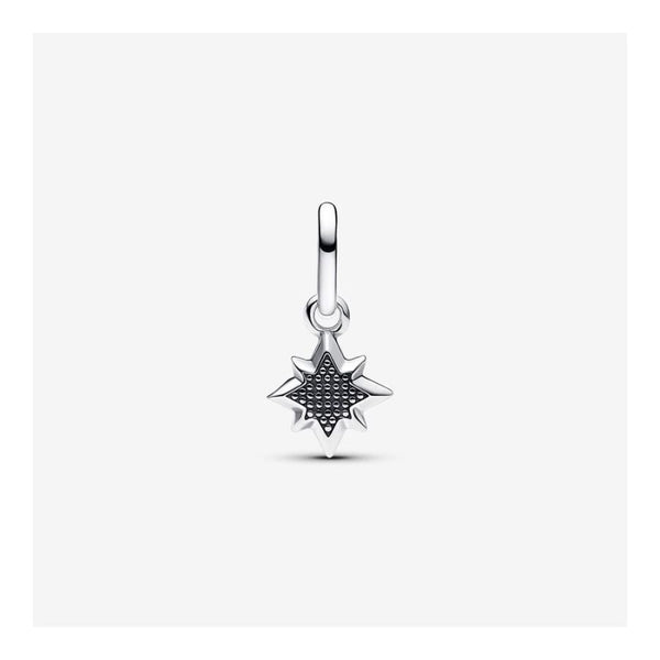 Mini-Charm-Anhänger Funkelnder Stern Silber