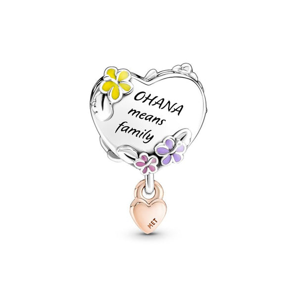 Charm Ohana Lilo & Stitch Inspiriertes Silber 14k Rosé