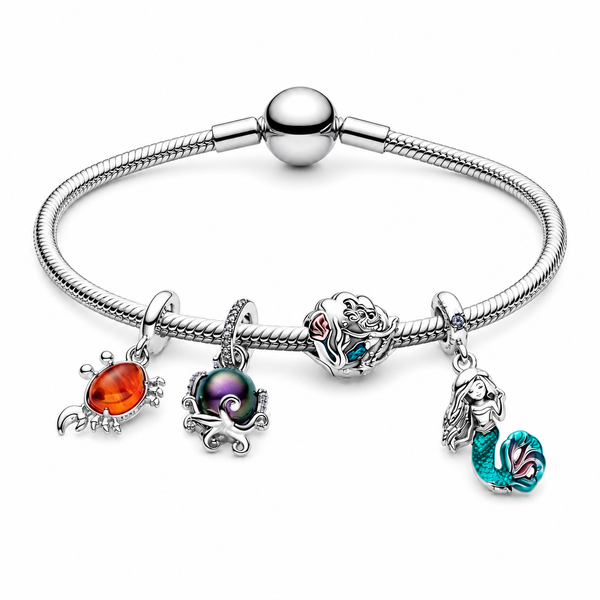 Charm-Anhänger Arielle Meerjungfrau Sebastian Silber