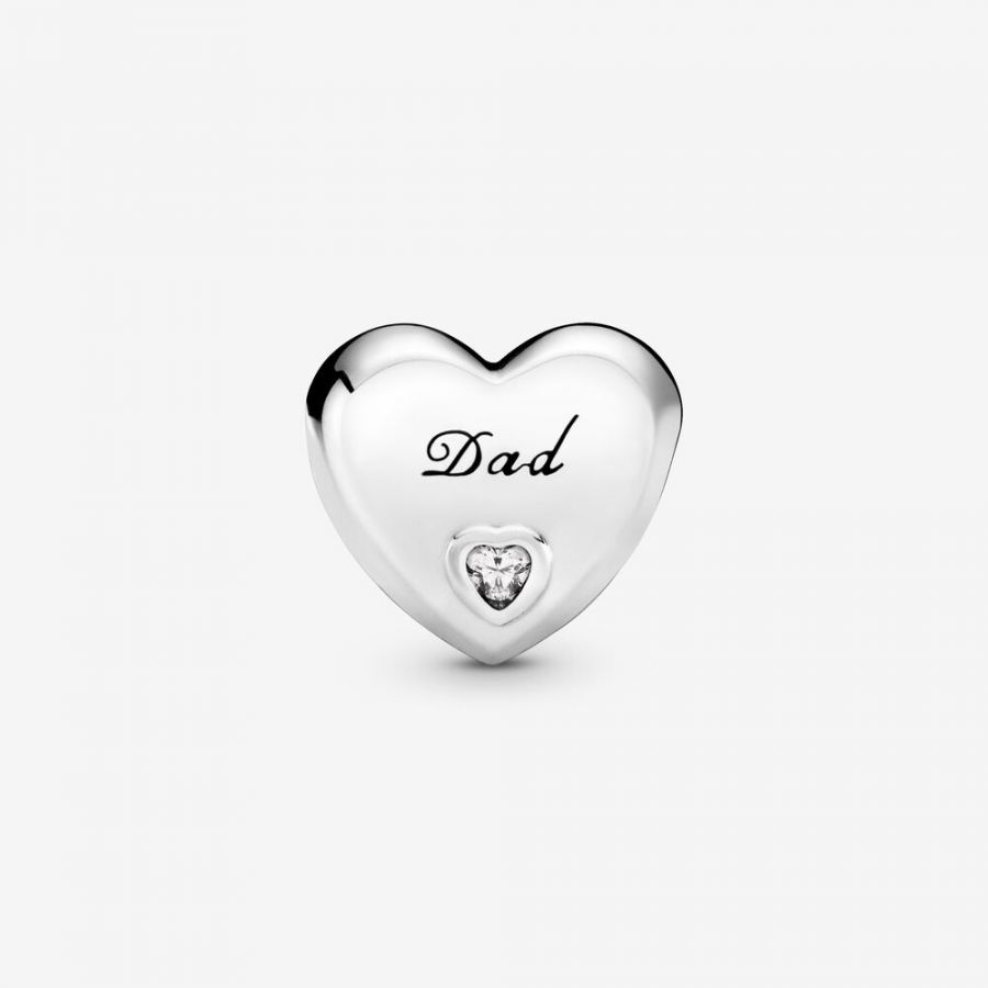 Charm Dad-Herz Sterling-Silber Zweitbild