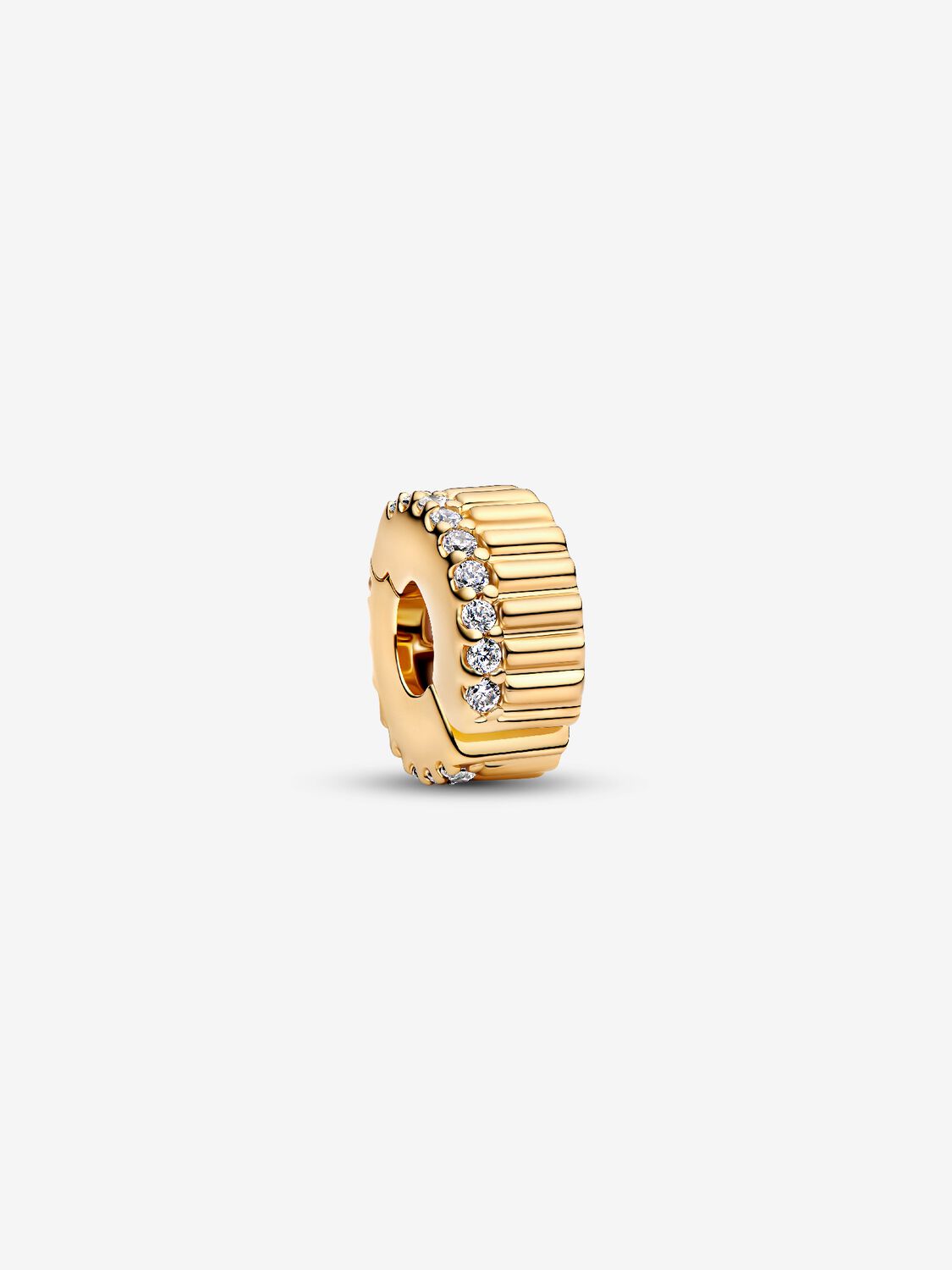 Geripptes Clip-Charm 14 Karat Vergoldung