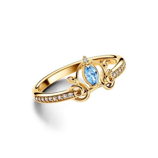 Ring Cinderellas Kutsche Zirkonia Vergoldet