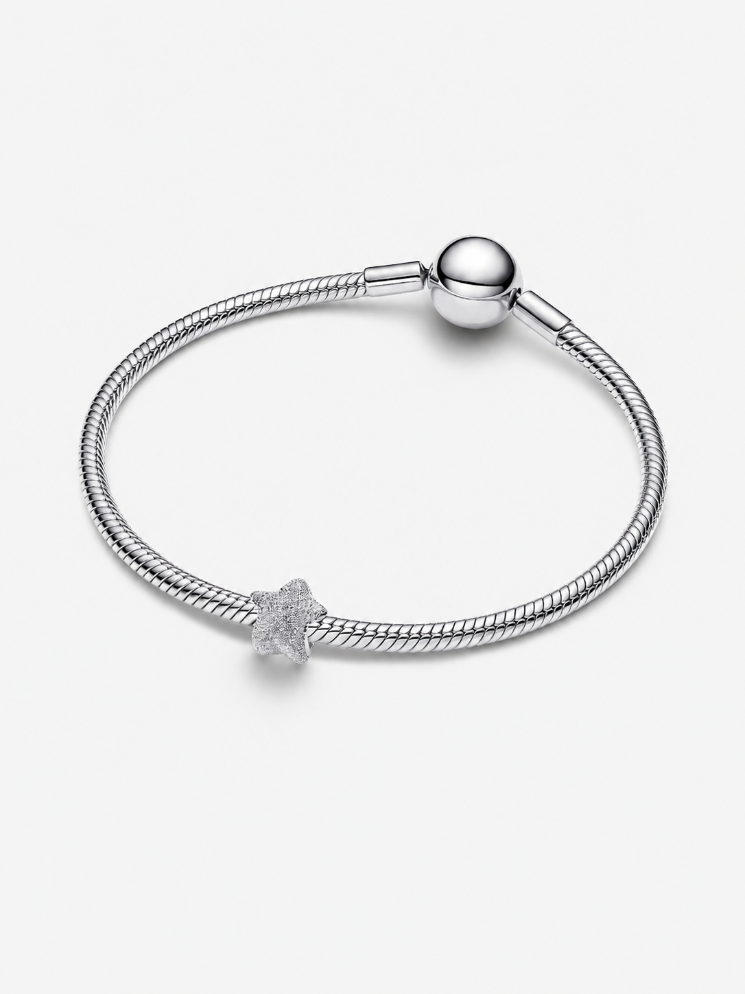 Strukturierter Stern Mini-Charm Sterling-Silber Zweitbild