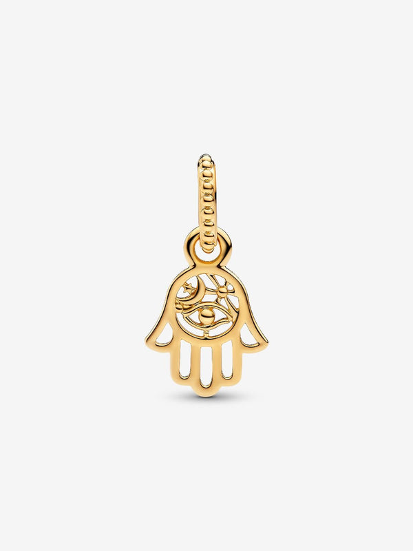 Hand der Fatima Charm-Anhänger 14 Karat Vergoldung