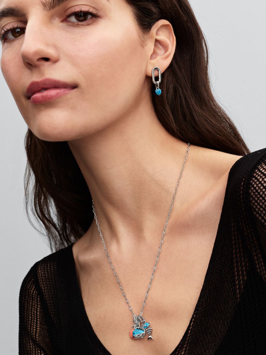 Türkisfarbenes Herz Mini-Charm-Anhänger Sterling-Silber