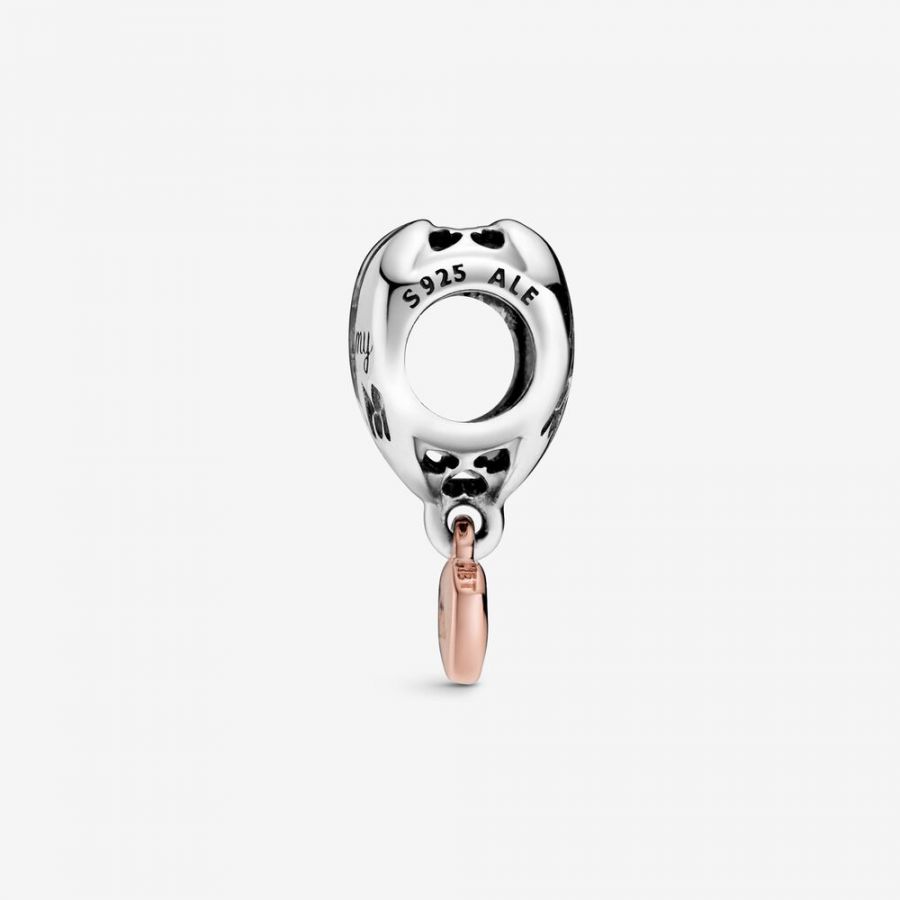 Rose  Charm Love You Mum Herz Sterling-Silber