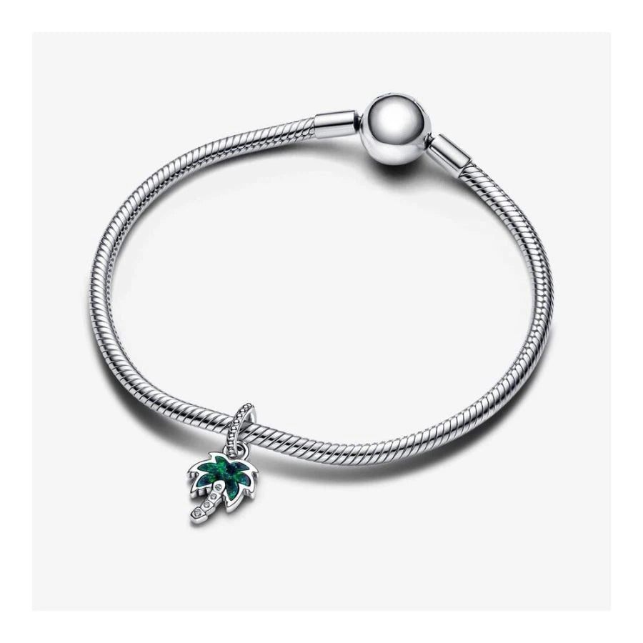 Charm-Anhänger Palme Opal Zirkonia Grün Silber Zweitbild