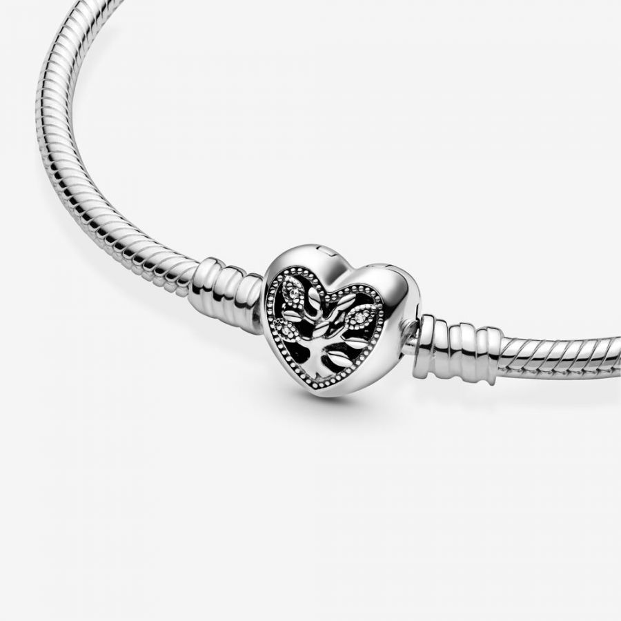 Schlangen-Gliederarmband mit Herz-Verschluss