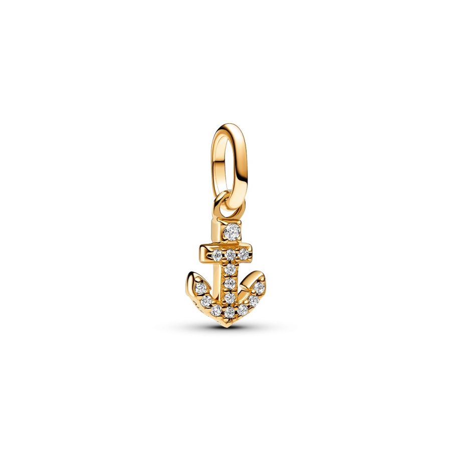 Mini-Charm-Anhänger Anker Zirkon Vergoldet Hauptbild