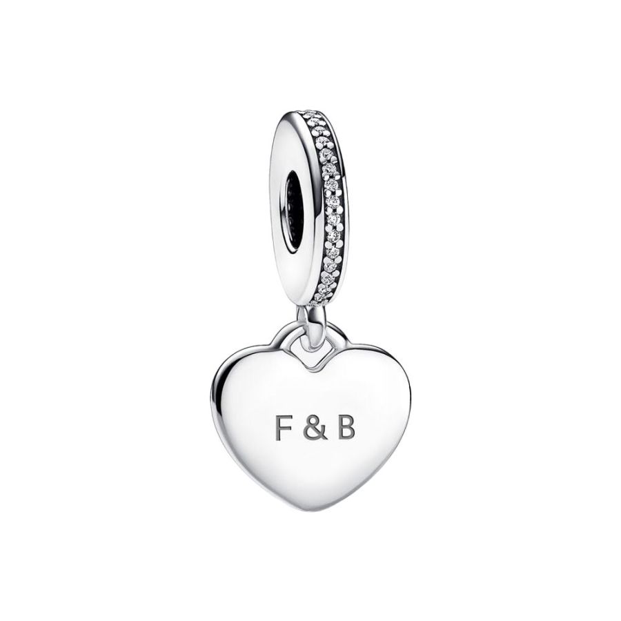 Charm-Anhänger Gravierbar Herz Sterling-Silber Hauptbild