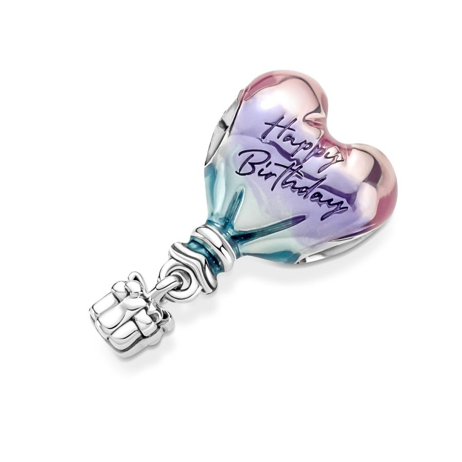 Charm Alles Gute zum Geburtstag Heißluftballon Silber