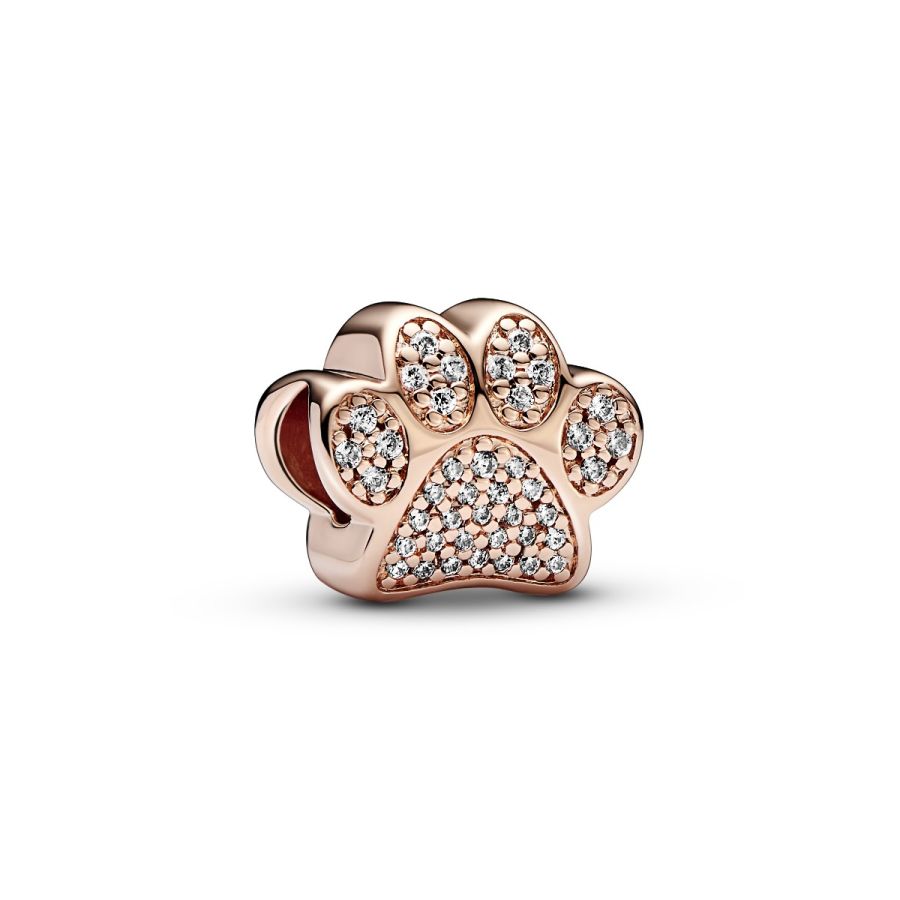 Charm Funkelnder Pfotenabdruck Zirkonia Rosévergoldet Hauptbild