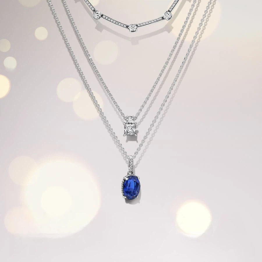 Ohrringe Funkelnd Statement Strahlenkranz Blau Sterling-Silber