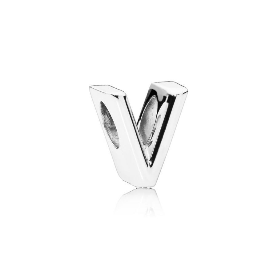 Charm Buchstabe Letter V Silber Hauptbild