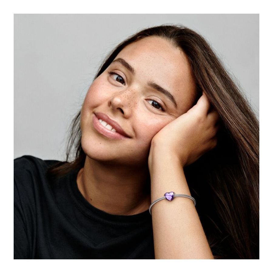 Charm Violettes Metallic-Herz Sterling-Silber
