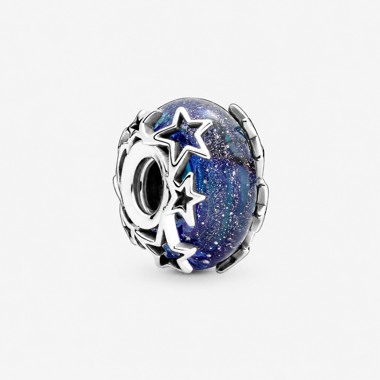 Charm Galaxis Blau & Stern Murano-Glas Sterling-Silber Hauptbild