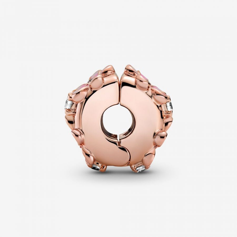 Rose  Charm Zwischenelement Rosa Gänseblümchen