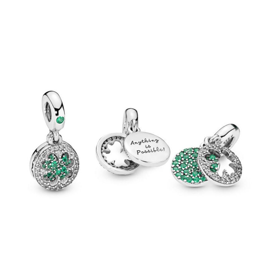 Charm-Anhänger Dazzling Clover Silber