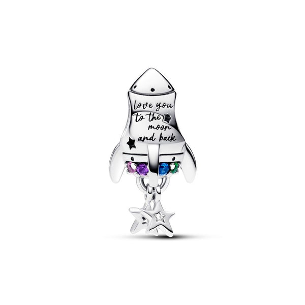 Charm Weltraumliebe Rakete Kristalle Sterling-Silber